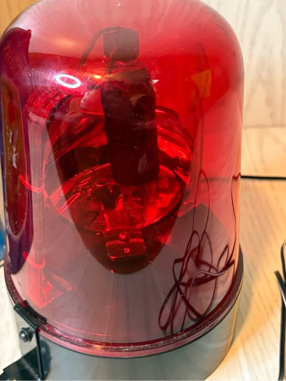 Vintage Party Rotating Flashing DJ Light Red Motion Police Tested
